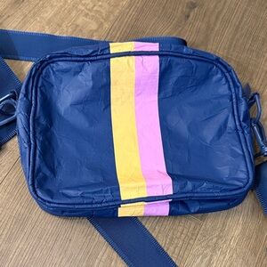 Crossbody Bag with Pink and Yellow Stripes
